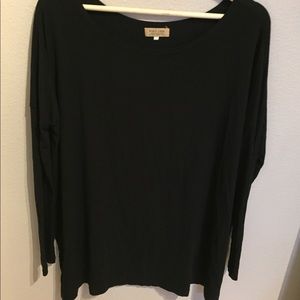 PIKO 1988 BLACK FLOWY LONG SLEEVE TOP
